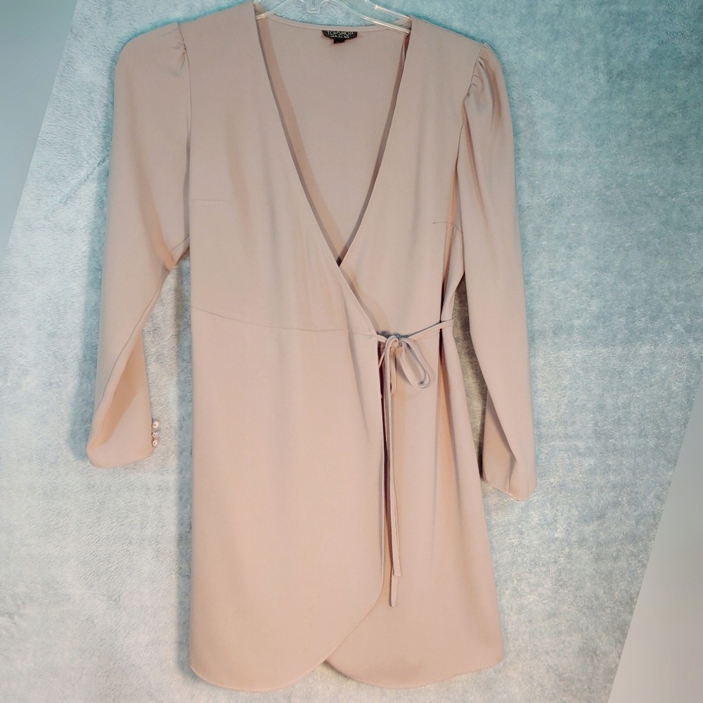 Topshop Crepe Wrap Minidress - Picture 4 of 8